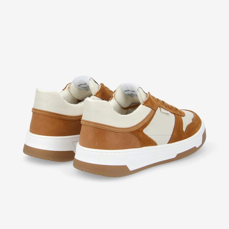 SMATCH SNEAKER M - NAPPA/SDE/COUNT -  BLANC/CHATAIGNE